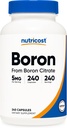 Nutricost Boron Kapsler 5mg, 240 Vegetariske Kapsler - Gluten fri og ikke-GMO