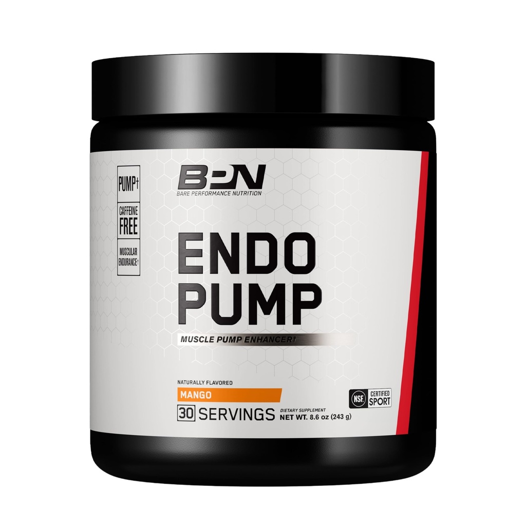 BARE YDEEVNE NETRITION, BPN Endopump Pre- workout Muskelpumpe Enhancer w / L-Citrullin, Øget blodgennemstrømning / oxygen transport til musklerne, 30 Servering, Mango