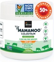 MamaMoo ™ Colostrum Powder > 50% IgG, Grass Fed, First & Only Non GMO Verified, Gut Health Bloating Immunity, Indeholder 400 + bioaktive næringsstoffer, Tredje Party Lab Testet, 60 Serveringer (Unflavored)