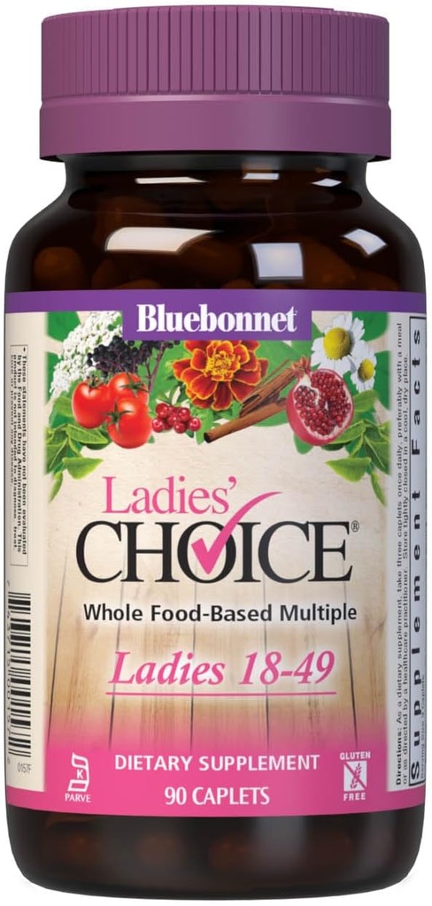Bluebonnet Nutrition Ladies 'Choice Whole Food- Based Multiple for Women 18-49, 90 Greve Purple / Pink