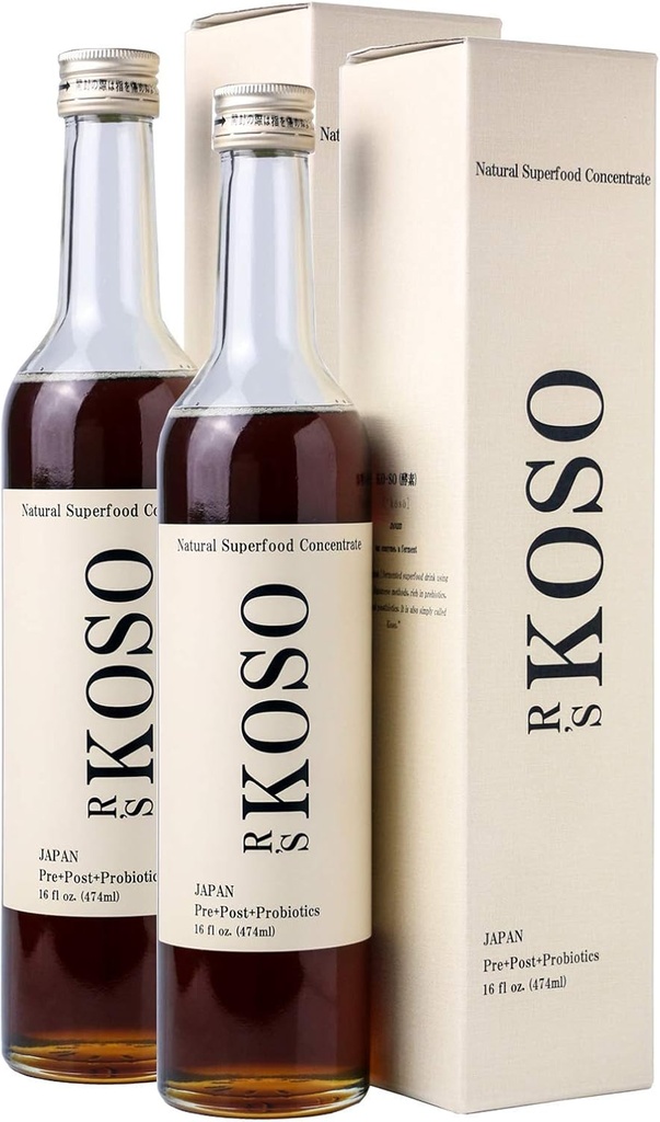R 's KOSO 5- Day Cleanse Japansk Enzyme Drink Rich i Probiotika og Prebiotika, fremstillet af 100 + grøntsager? Frugt - Naturlig støtte til bedre fordøjelse og gut sundhed + Detox + Cleanse - 16oz × 2