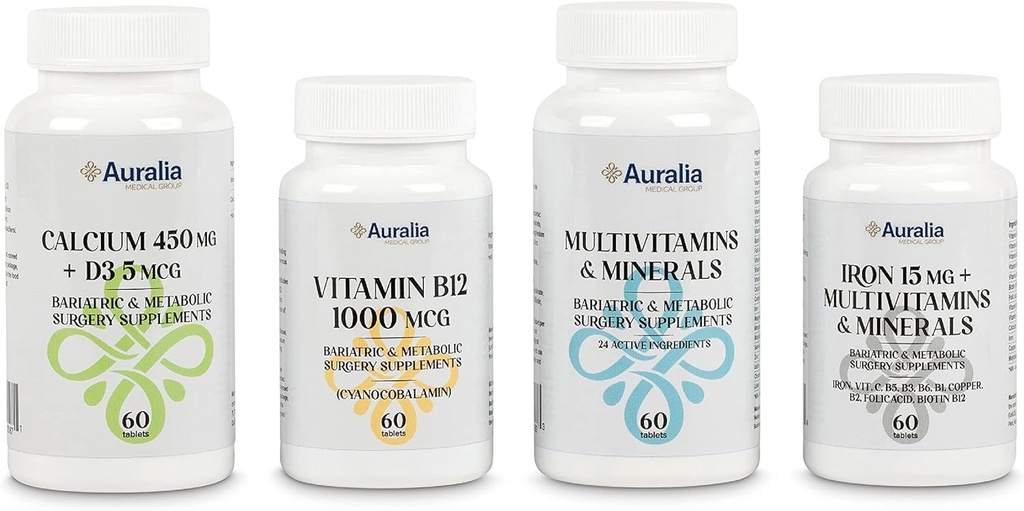 Bariatric Multivitamin Iron Calcium B12 Vitamin 1 PER Dag for Gastric Sleeve Bypass Kirurgi Kosttilskud 60 tabletter Hver (2 måneder Tilgang)
