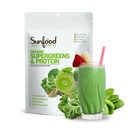 Sunfood Organic Supergreens & Protein - Green Superfood Powder, Organic Protein Powder, Plant Based Vegan Protein, Super Green for Gut Health w / Chlorella & Spirulina, 23g Protein Per Serving - 8 oz