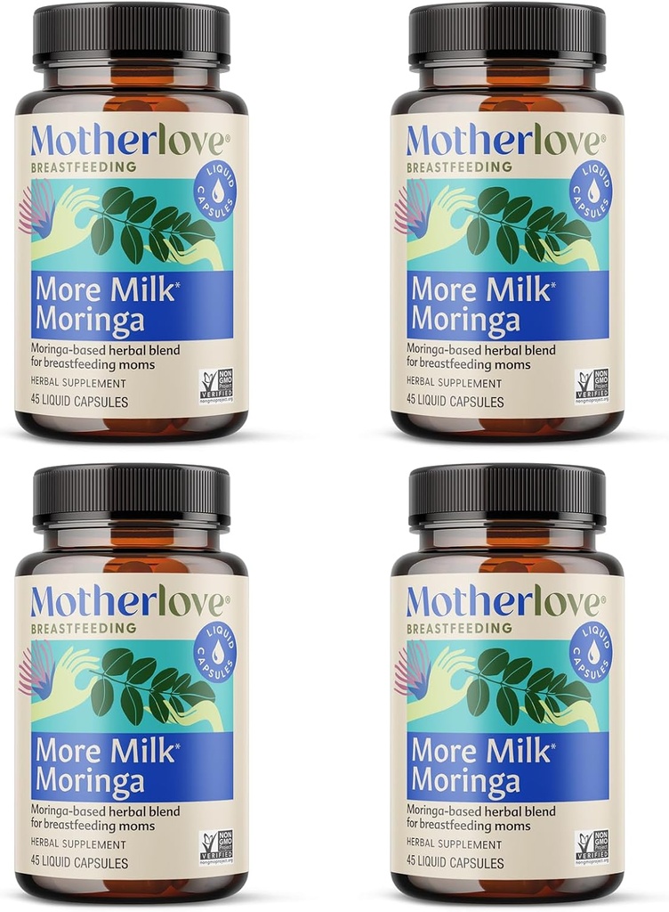 Motherlove More Milk Moringa (180 Liquid caps) Moringa-Based Lactation Supplement to Support Breast Milk Supply—Non-GMO, Organic Herbs, Vegan, Kosher