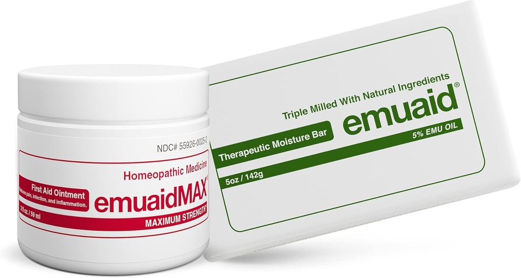 emuaid EMUAIDMAX Nail svamp eradicator kit - EMUAIDMAX maksimal styrke 2oz med Therapeutic Fugt Bar