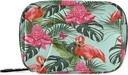 Tropical Flamingo Palm Blade Pill Organizer sag Sommer Floral 7 dages rejse Pill Box med lynlås Portable ugentlige Vitamin Medicin Supplement Holder Pouch Bag