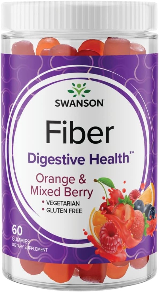 Swanson blandet Berry Fiber Gummies - fordøjelsesstøtte fremme regelmæssighed & sund Lipid Niveauer - Alle naturlige formel til at hjælpe med at støtte en sund Gut Microbiome - (60 Gummies, 5g Hver)
