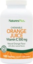 NaturePlus Orange Juice Chewable C-vitamin - 500 mg, 180 tabletter - høj potens immunforsvar supplement, antioxidant - blid på mave-vegetar, Gluten- fri - 180 Serveringer