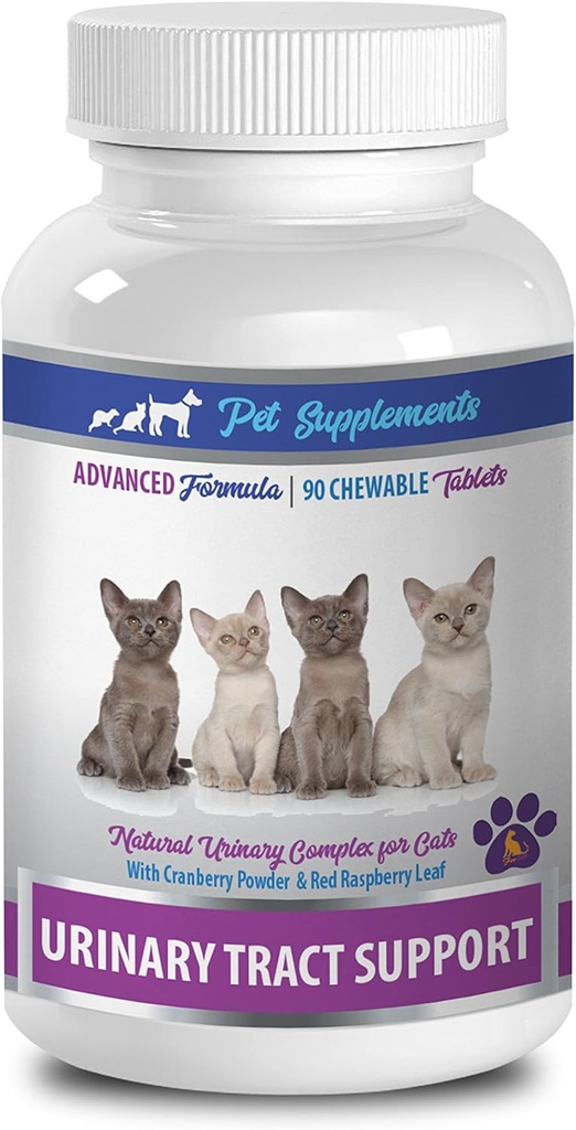 Cat Urinary Diet - Urinary Tract Support - for katte - Natural Formel - CHEWABLE - kat Cranberry Urinary - 1 flaske (90 Chews)