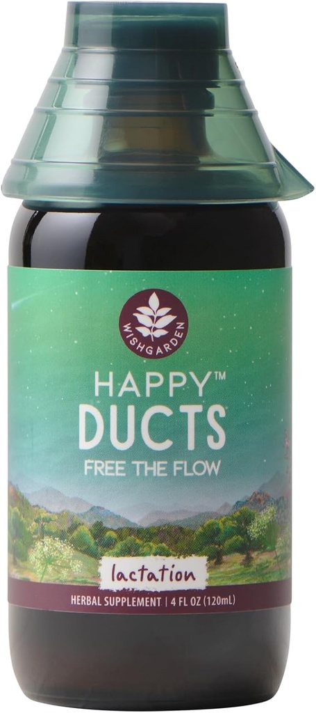 WishGarden Herbs Happy Ducks Amning Support - Cogged Milk Duct Relief Supplement, Herbal Amning Support tinktur til Bryst Engagement Relief og Cogged Milk Ducks, 4oz