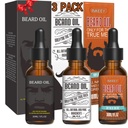 3 Pack skæg olie til mænd, Conditioning og fugtgivende for bedre skæg vækst - gavesæt (Fengyin Green Tea / Glamour bevægelse / Azure)