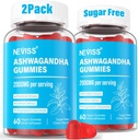 Ashwagandha Gummies, Magnesium Glycinate Gummies 2000mg for voksne, Vitamin B6, Zink, Rhodiola Rosea, Lemon Balm, Afslapning Support, Natural Zzz, Brain, Muscle, Stamina, Energi, Sukker Free