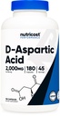 Nutricost D- Aspartasyre (DAA) Kapsler 2000mg Per Serving (180 Kapsler) - Non- GMO supplement