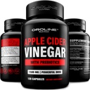 Apple Cider Vincipe- piller med Prebiotic, 2 måneders forsyning - Apple Cider Vincipe- kapsler - Apple Cider Vincipe- Kosttilskud, Apple Vincipe- tabletter - Energi og Gut Health Support til kvinder & mænd 1500 mg