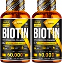 PURE RESEARCH Biotin & Collagen 60,000mcg Hair Growth Liquid Drops, Supports: Strong Nails, Glowing Skin, Healthy Hair Growth, More Absorption Than Capsules & Pills (4Fl Oz)