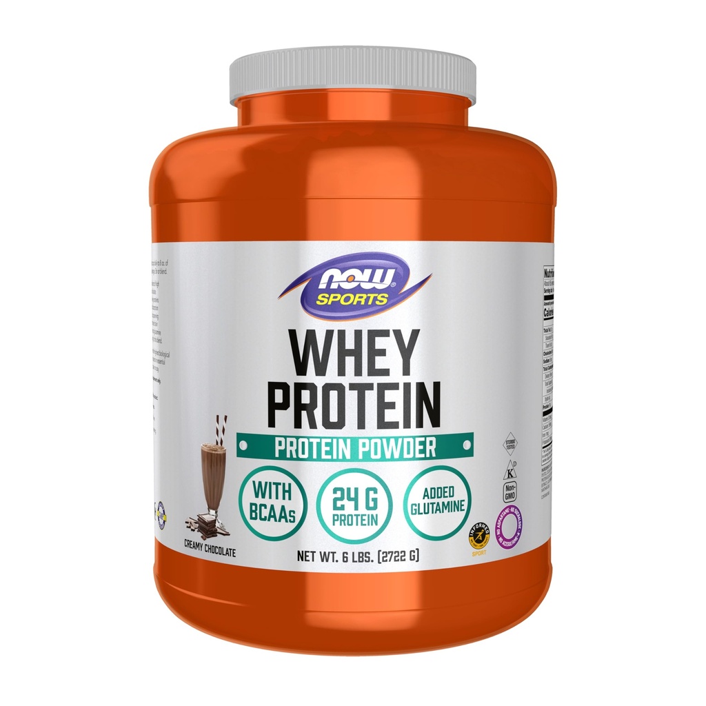 Now Foods Sport Nutrition, Whey Protein, 24 g med BCAA, cremet chokolade pulver, 6-pound