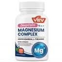 VEV DeepCalm 15 i 1 Magnesium Glycinate & Citrate Complex kapsler, Cortisol kosttilskud til kvinder - Let at tage Formel med Ashwagandha & L- Theanine, 120 Vegan kapsler