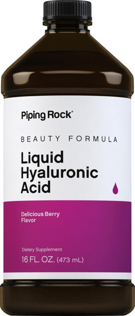 Piping Rock Hyaluronic Acid Supplement: 124; 100mg - 124; 16 fl oz - 124; Berry Flavored Liquid; 124; Vegetar Formel: 124; Non- GMO, Gluten Free