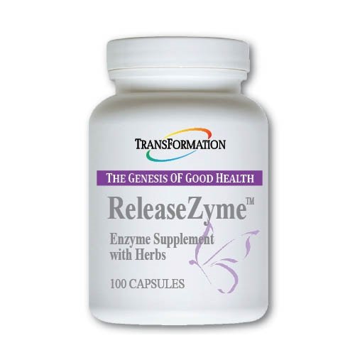 Transformation The Genesis of Good Health Enzymes ReleaseZyme Blend Supplement med naturlige urter, Avanceret fordøjelsesstøtte formel med protease, Break Down proteiner, Plant baseret, 100 kapsler