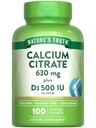 Nature's Truth Calcium Citrate with Vitamin D3 | 100 Caplets | Vegetarian, Non-GMO & Gluten Free Supplement