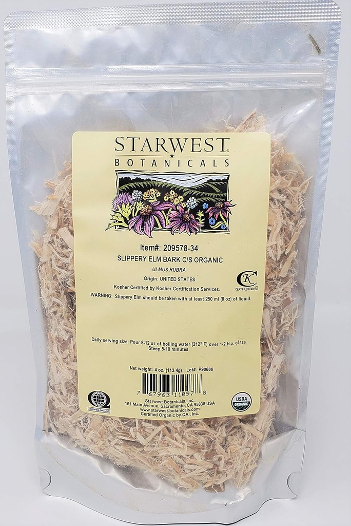 Økologisk Slippery Elm Bark Cut