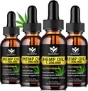 (4 Pack) Økologisk Hamp Oil - 100% Natural Hamp Oil Extract, Afslapning, Immun Support, Rich in Omega 3, 6, 9 Fedtsyrer, Vegan - 30ml