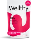 Wellthy Daily Multivitamin Gummy, Vegansk Chewable Vitamin til kvinder & Mænd med zink, Biotin, Selen, og Niacin til hud, negle og hår støtte (Raspberry Flavor, 30 dag)