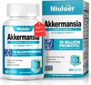 Akermansia Probiotic, GLP-1 Probiotika for kvinder & mænd - 10 Millioner AFUs + Organic Prebiotics, fordøjelsesbesvær, Gut, immunforsvar & samlet sundhed, forbedrer Gut fordøjelsesfunktion (60 kapsler, 1 - Pack)