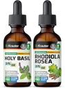 BIO KRAUTER Holy Basil tinktur 2 Fl. Oz. & Rhodiola Rosea tinktur 2 Fl. Oz.