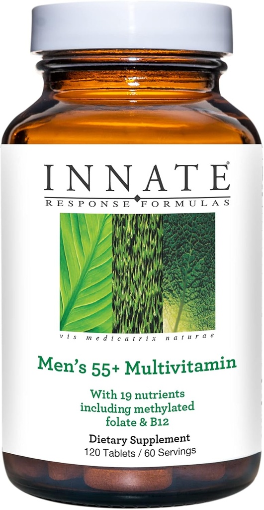 Innate Response Formulas Herre55 + Multivitamin - Daglig Multivitamin til mænd 55 og derover - med B Vitaminer - Vegetarisk, ikke-GMO, Kosher, og Gluten- Free - 120 tabletter (60 Servere)
