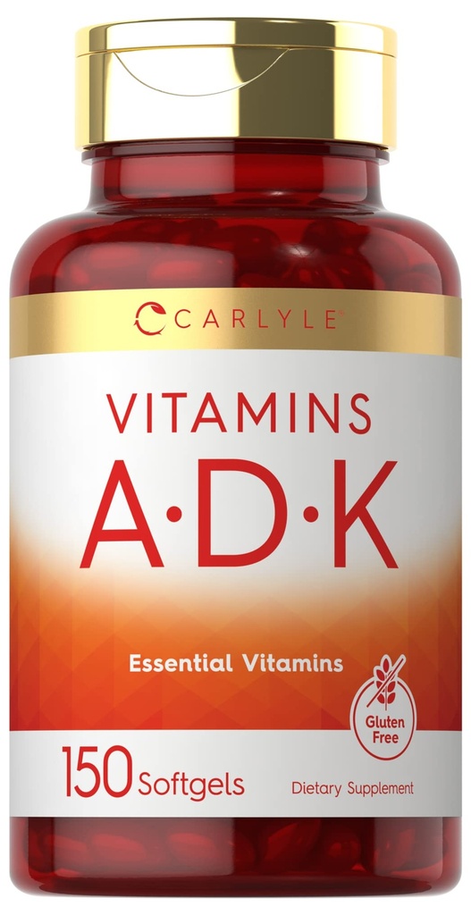 Carlyle Vitamin ADK er 124; 150 Softgels er 124; ikke-GMO, Gluten Free Dietary Supplement