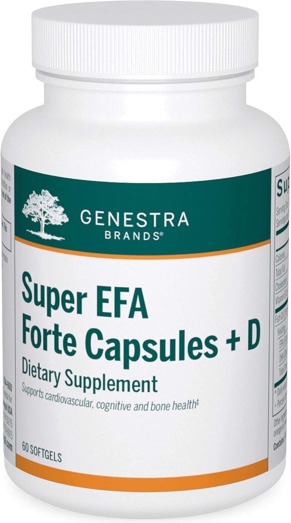 Genestra Brands Super EFA Forte Capsules + D-124; Fish Oil Formel til støtte kognitiv, cardiovaskulær, og fælles sundhed
