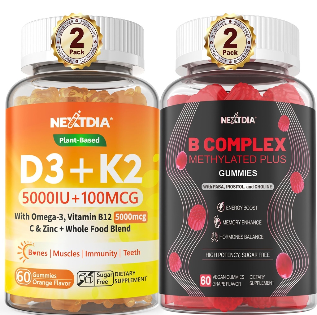 Nextdia D3 5000 IU + K2(MK-7) 100 mcg + Vegan Supe