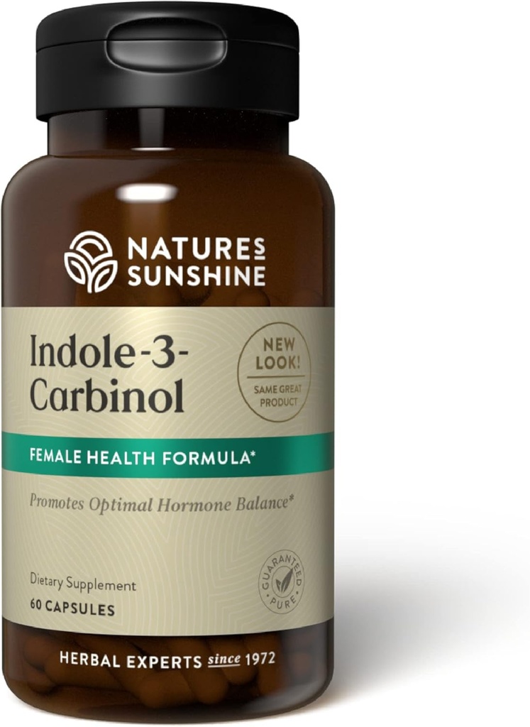 Nature 's Sunshine Indol 3 Carbinol, 60 Kapsler Budding124; Hjælper med at holde Hormone Balance for kvinder og beskytter Estrogen- flydende organer fra celleskader