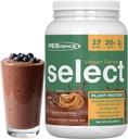 PEScience Select Vegan Protein Powder, Plant Based Protein Powder, Amazing Taste, Glat Texture, Pea og Brown Rice Blend, Dairy Free, Lactose Free, Gluten Free - Chokolade Peanut Butter, 27 Servering