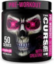 JNX SPORTS The Curse! Pre Workout Powder for Men & Women, Caffeine, Beta-Alanine, Creatine, L-Citrulline, 50 Servings, Strawberry Kiwi Flavor – Boost Energy, Strength & Focus