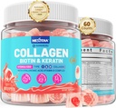 Multi Collagen fyldte gummier til kvinder Sukker fri Biotin 10000mcg, Multivitamin hår hud og negle Vitaminer til hårvækst, med hydrolyseret Collagen peptid Keratin Hyaluronsyre MSM Vitamin B