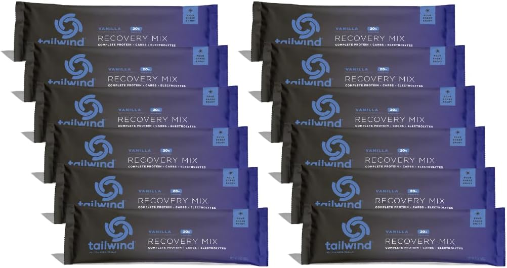 Tailwind Nutrition Inddrivelse Mix, 20 Bedste Komplet Protein, Kulhydrater, og Elektrolyter Powder Drink Mix til post-workout, Gratis Gluten, Soy, og Dairy, Vegan, 12 Servere, Vanilla
