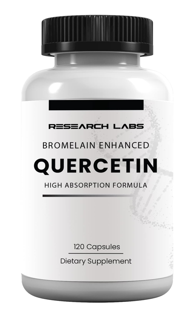 Research Labs Quercsalis ™ Quercetin w / Bromelain, 120 Veg kapsler. Høj Absorptionsformel. Understøtter hjerte sundhed, immunforsvar, anti-flare op, anti-oxidant sundhed