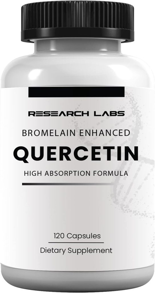Research Labs Quercsalis ™ Quercetin w / Bromelain, 120 Veg kapsler. Høj Absorptionsformel. Understøtter hjerte sundhed, immunforsvar, anti-flare op, anti-oxidant sundhed