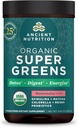 Ancient Nutrition SuperGreens pulver med Probiotika, Økologisk Vandmelon Flavor Grønne, Lavet af ægte frugter, Grøntsager og urter, til fordøjelse og energistøtte, 25 Servere, 8.82oz