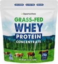 Opportuniteas Grass Fed Whey Protein Powder Concentrate - 1 Ingredient - Pure Protein Supplement for Drikke, Smoothie, Ryst, Madlavning & Bagning - Ikke GMO, Hormone Free & Gluten Free - 2.5 lbs