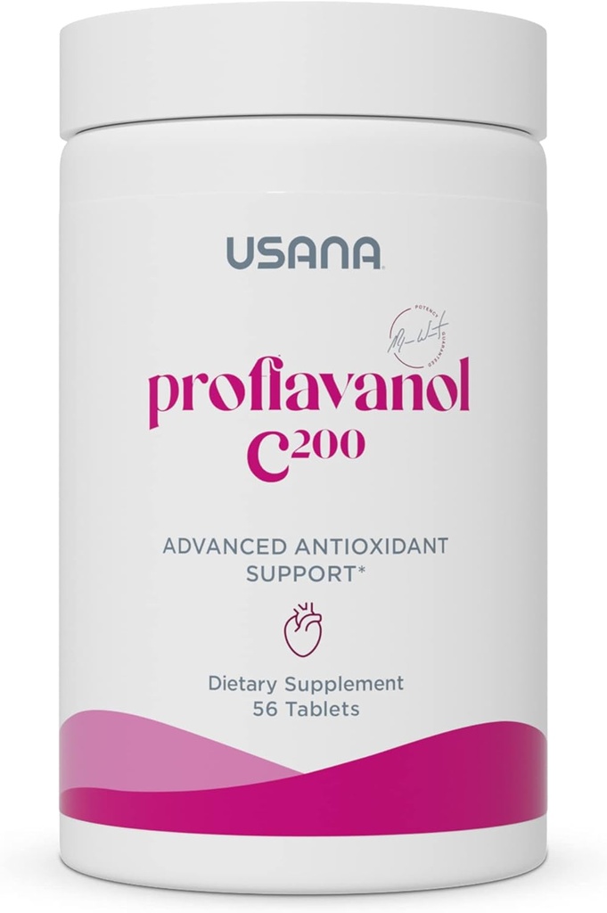 USANA Proflavanol C200 - Avanceret antioxidant med Bioflavanoider og C-vitamin til hjertesundhed - 56 tabletter - 28 dages forsyning