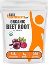 BulkSupplements.com Organic Beet Root Powder - Superfood Supplement, Beet Root Supplements - Vegan & Gluten Free, 3,5g per Serving, 1kg (2,2 lbs) (Pack of 1)