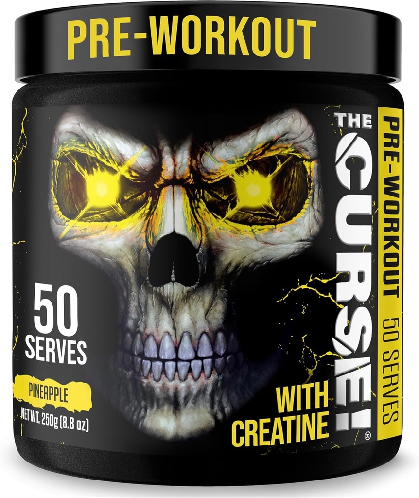 JNX SPORTER Forbandelsen! Pre Workout pulver til mænd og kvinder, Koffein, Beta- Alanine, Creatin, L- Citrullin, 50 Servering, Ananas Arv - Boost Energy, Styrke og fokus