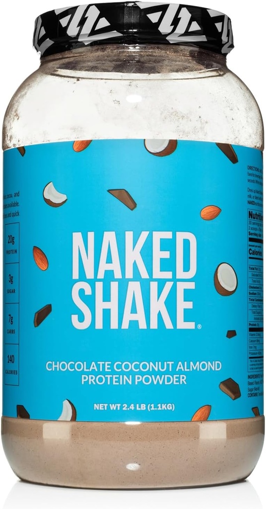 Nøgen Shake - Chokolade Kokosmel Protein Powder - Flavored Plant Based Protein fra US & Canadiske Farms med MCT Oil, Gluten- Free, Soy- Free, Ingen GMO 'er eller kunstige sødestoffer - 30 Servere