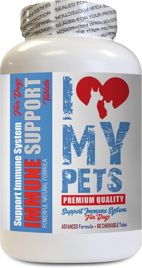 Hund Immunity Boost - Hund immunforsvar - Booster - sund PET - tillæg - røde kløver hunde - 60 Treates (1 flaske)