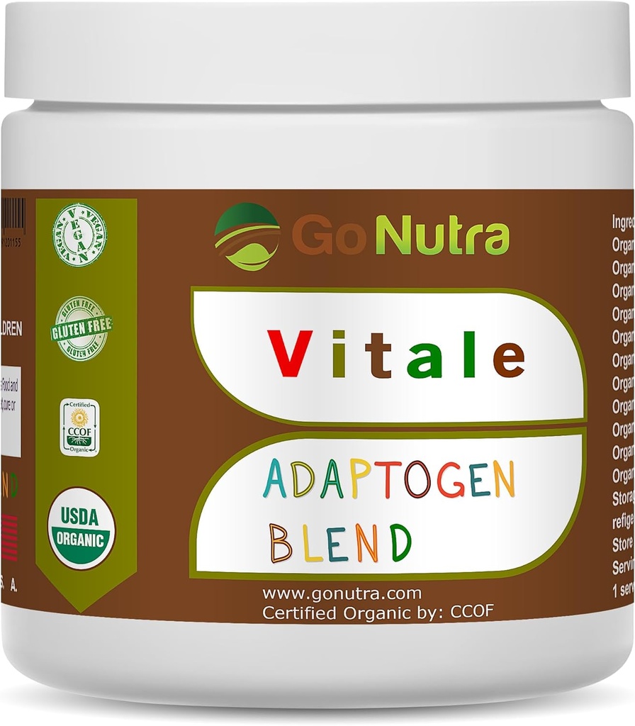 Go Nutra Adaptogen Blend Organic Superfood Smoothie Powder | Adaptogen Supplement with Maca, Ashwagandha, Rhodiola, Ginseng, Mushrooms & More | Superfood Blend Adaptogens Smoothie Booster Powder 8oz