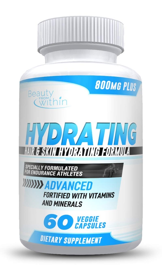 Hår & hud hydrering Vitamin supplement - understøtter Elasticitet, hydrering i hår og hud for længere, stærkere og sundere hår - med kraftfulde anti-aging egenskaber
