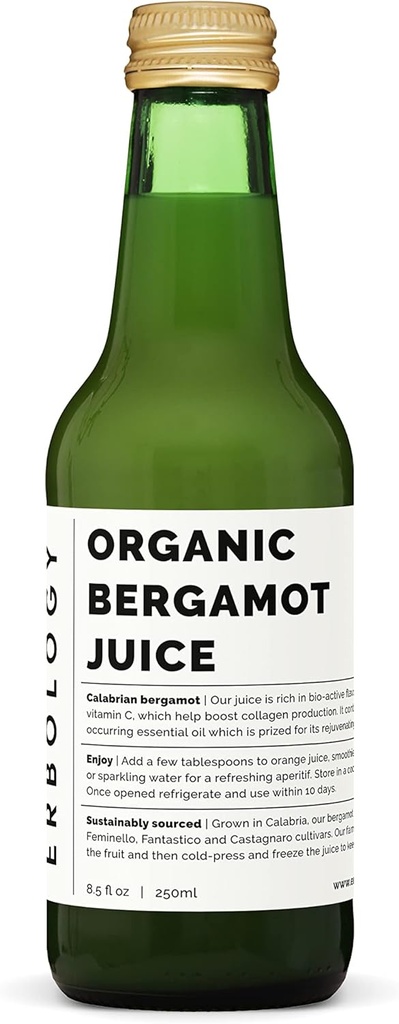 100% Økologisk Bergamot Juice 250ml (Box af 12) - Understøtter Collagen produktion - Rig i bioaktive flavonoider - Lige fra gård i Italien - Ufortyndet - Ingen tilsat sukker - Non- GMO